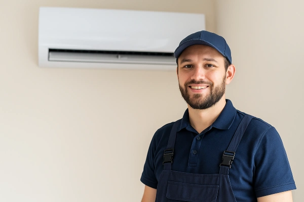 an air conditioning technician smiling at the camera from Air Conditioning Repair Dallas in Dallas, TX - Air Conditioning Contractor
